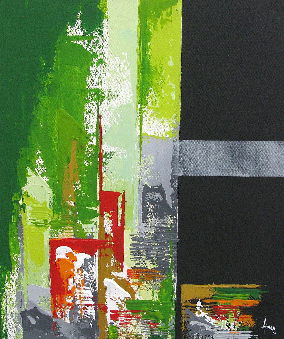 Tableau de FARID AMRAR a pour titre Atovisme style abstrait dim : FARID AMRARprix:240