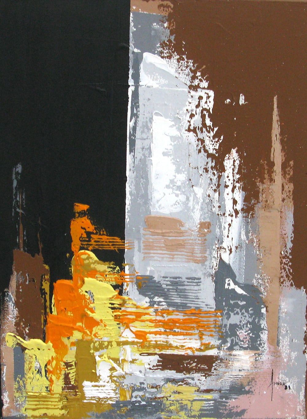 Tableau de FARID AMRAR a pour titre Fluage style abstrait dim : FARID AMRARprix:200