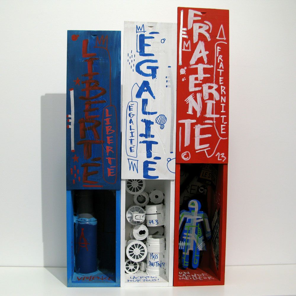 Sculpture de TAREK a pour titre Liberté style street pop art dim : TAREKprix:150