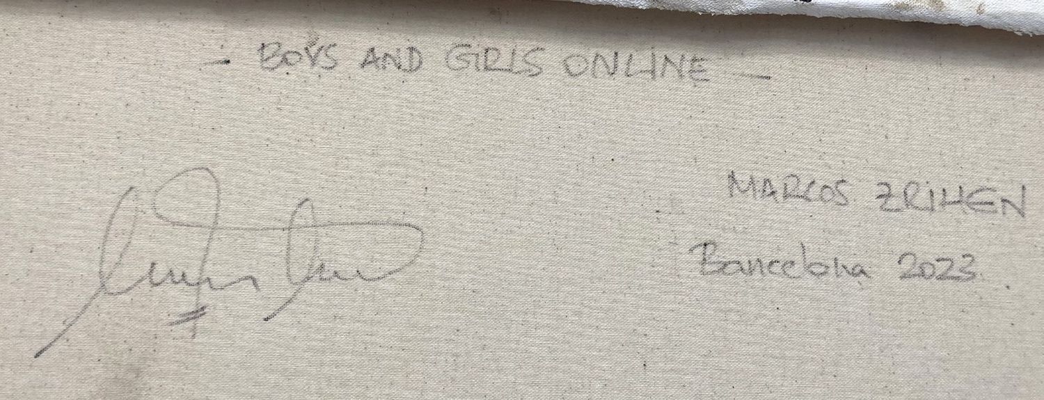 Tableau de MARCOS ZRIHEN NOWOTNY a pour titre Boys and girls online style figuratif dim : MARCOS ZRIHEN NOWOTNYprix:600