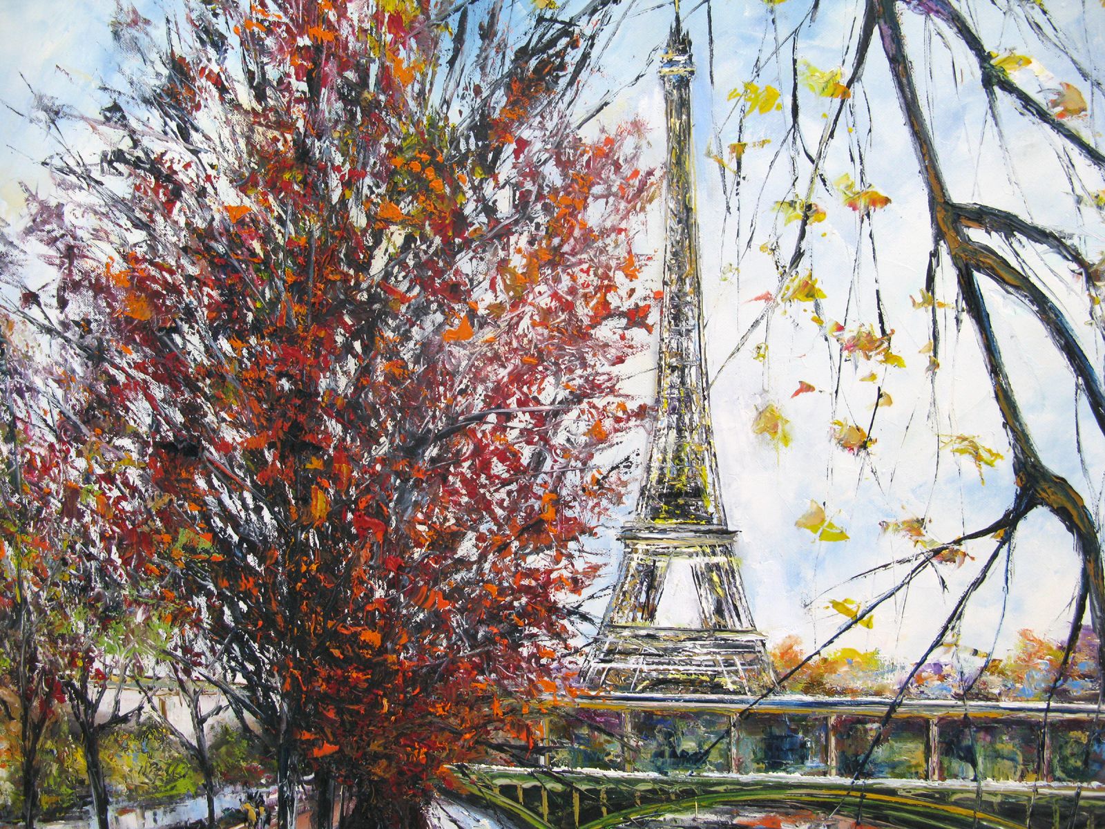 Tableau de PHIL a pour titre Vue pont Bir Hakeim style no dim : PHILprix:850