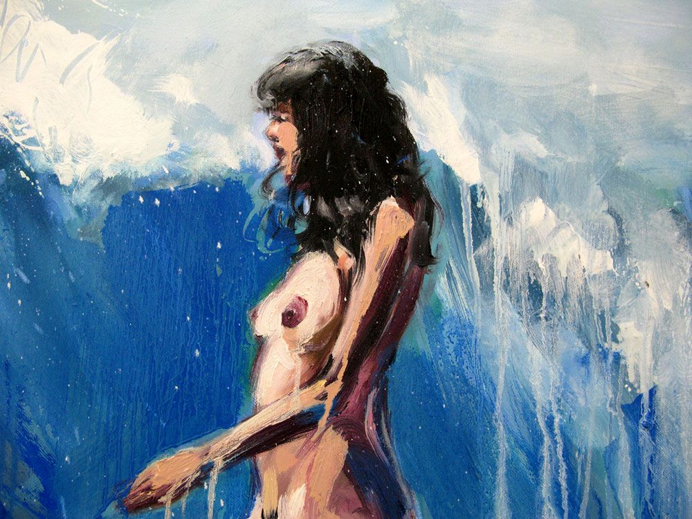 Tableau de OLENA SINIUHINA a pour titre La vague style figuratif dim : OLENA SINIUHINAprix:800