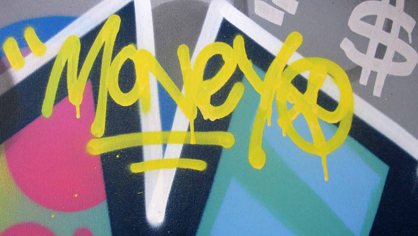 Tableau de KENY a pour titre SANS TITRE style graffiti, street art dim : KENYprix:900