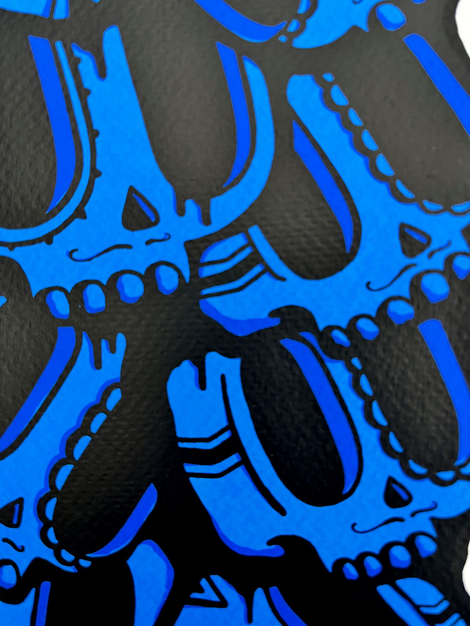 Editions d'art de NININ a pour titre Dia de Muertos bleu style figuratif dim : NININprix:120