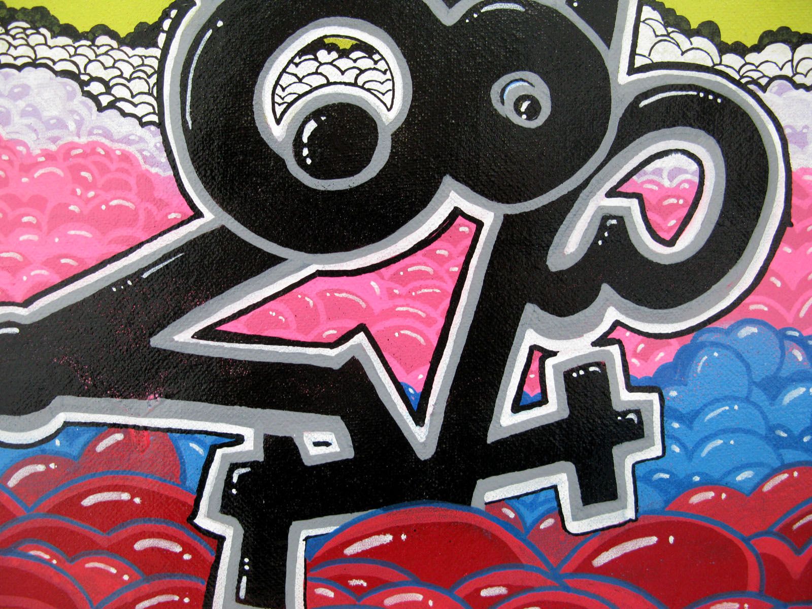 Tableau de GUTI a pour titre COULEUR MON AMOUR style street art dim : GUTIprix:150