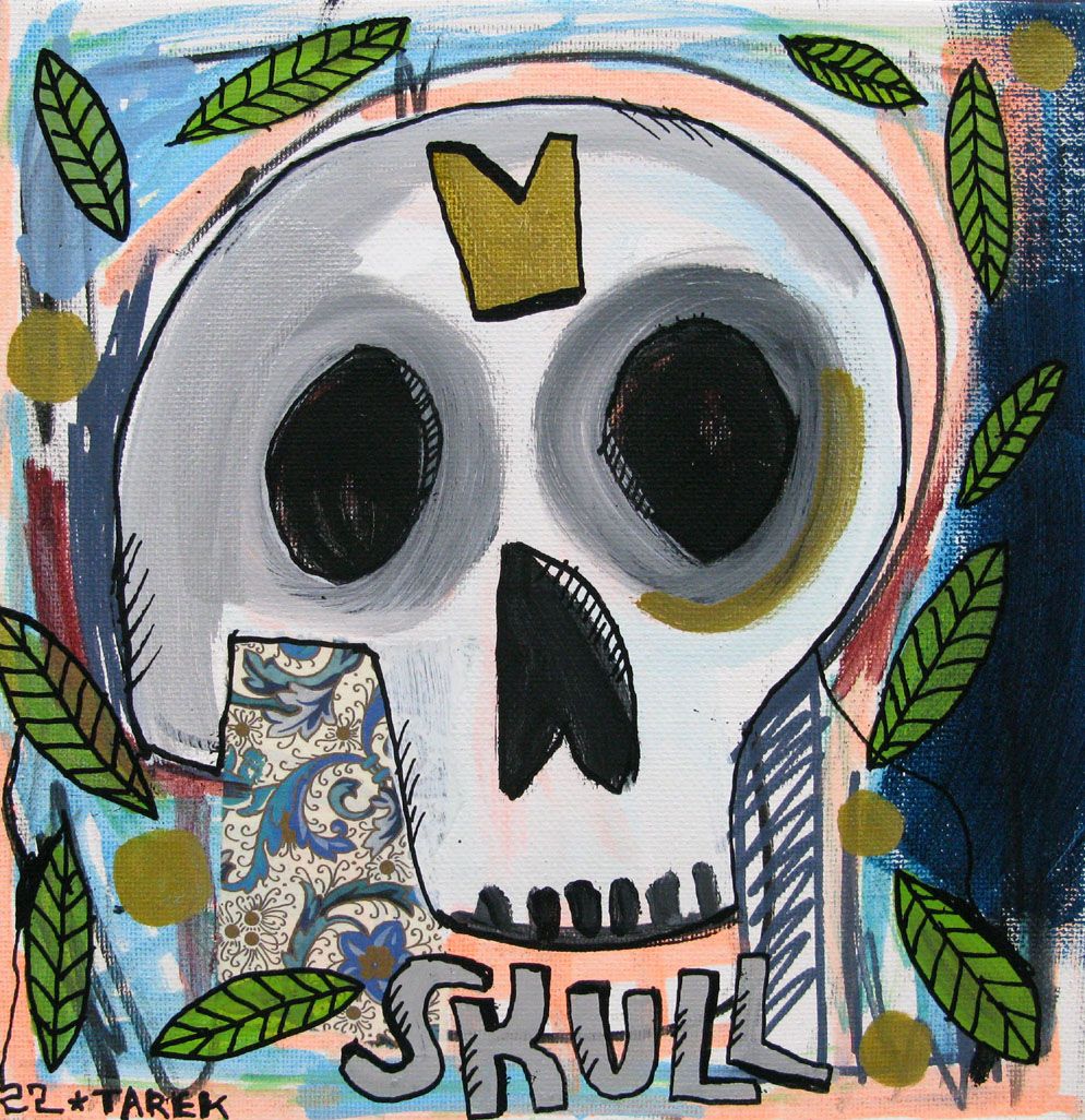 Tableau de TAREK a pour titre SKULL style street art dim : TAREKprix:160