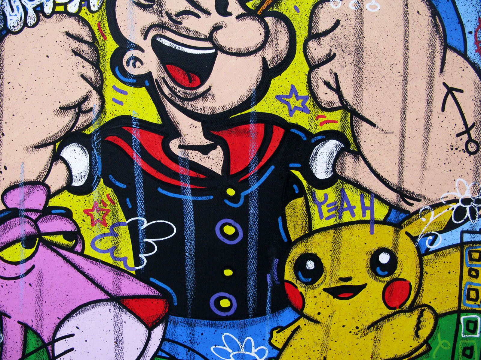 Tableau de RICO SAB a pour titre Strenght and spinach style street pop art, street art dim : RICO SABprix:320