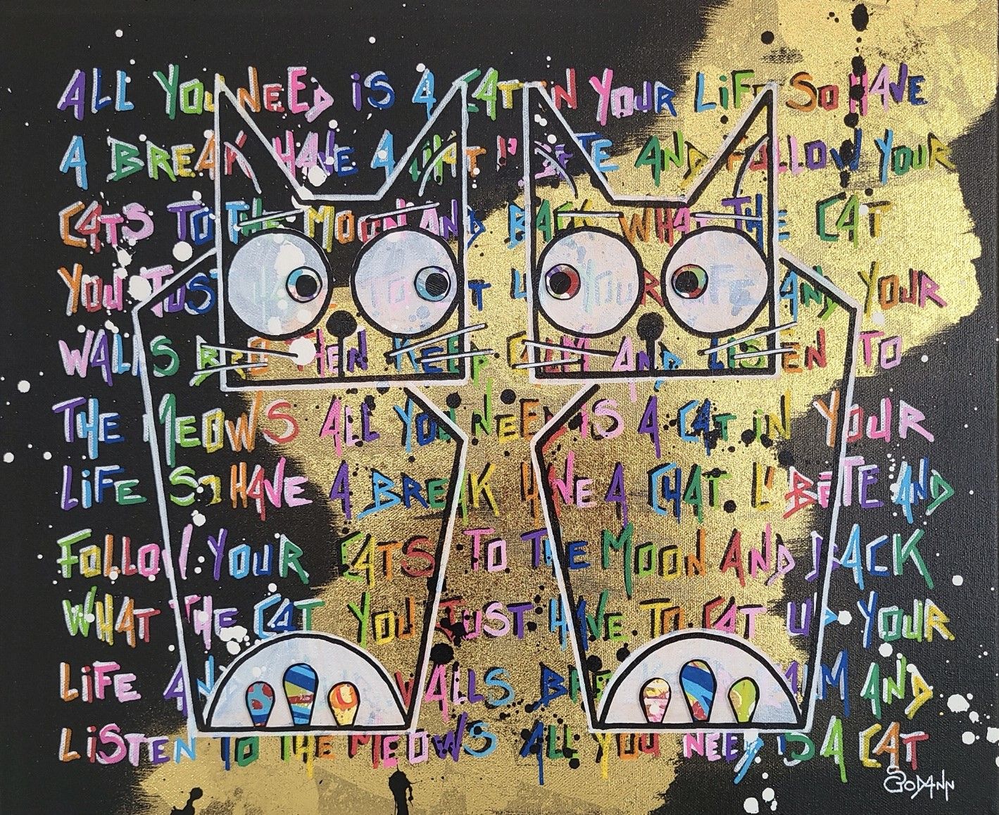 Tableau de Stephanie Godann a pour titre Hey you... Oh, hi! style street art dim : Stephanie Godannprix:460