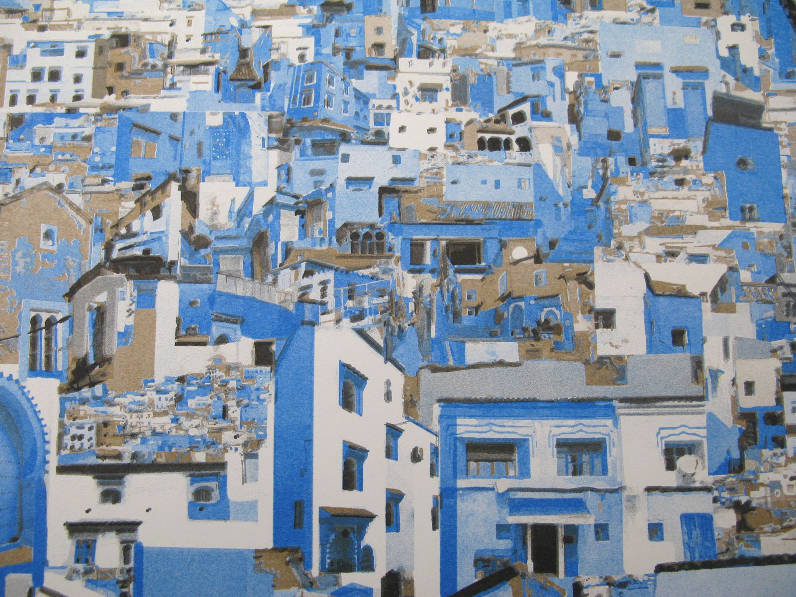 Editions d'art de GILLES INVERNIZZI a pour titre LES MAISONS DE CHEFCHAOUEN style graphique dim : GILLES INVERNIZZIprix:80