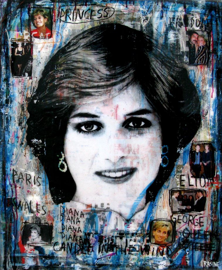Tableau de THIERRY RASINE a pour titre Diana style street pop art, street art dim : THIERRY RASINEprix:1400