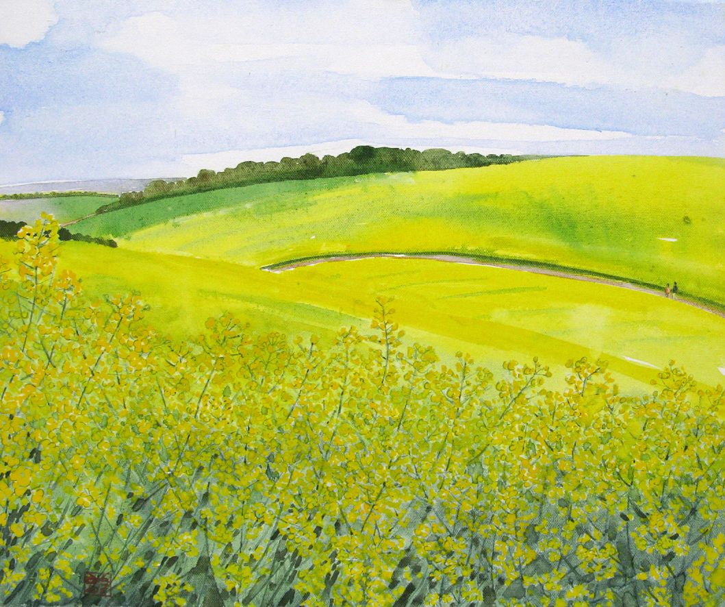 Tableau de JEONG MIN LEE a pour titre Champ de colza style figuratif dim : JEONG MIN LEEprix:220