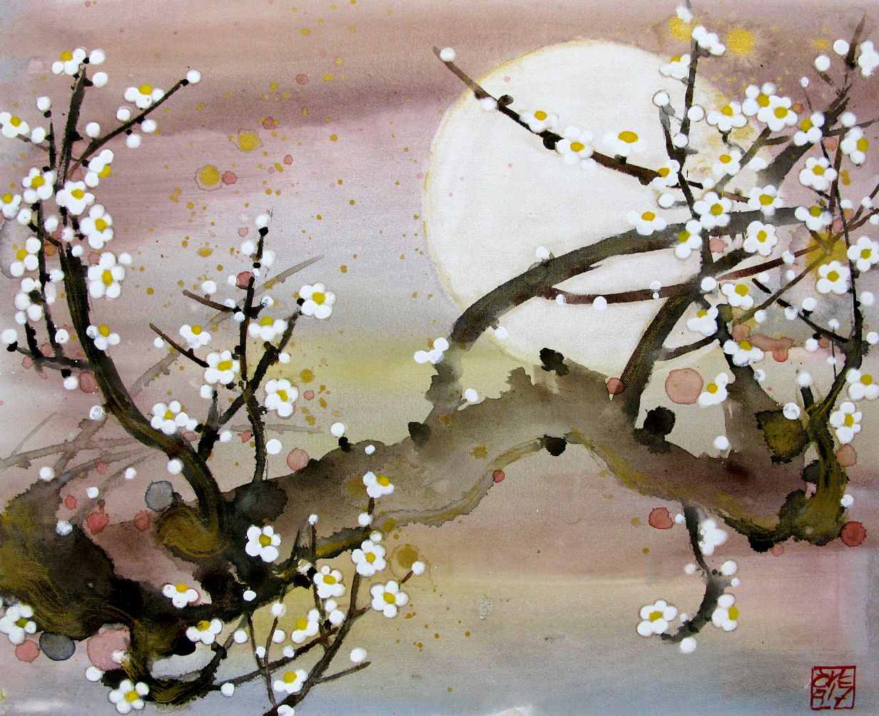 Tableau de JEONG MIN LEE a pour titre Sous la lune style figuratif dim : JEONG MIN LEEprix:450