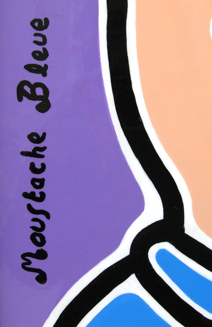 Tableau de MOUSTACHE BLEUE a pour titre On est les meilleurs style figuratif dim : MOUSTACHE BLEUEprix:600