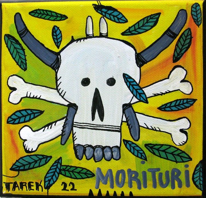 Tableau de TAREK a pour titre MORITURI style graffiti, street dim : TAREKprix:70