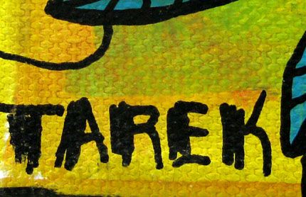 Tableau de TAREK a pour titre MORITURI style graffiti, street dim : TAREKprix:70