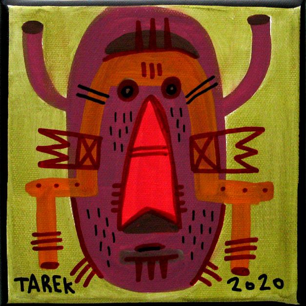 Tableau de TAREK a pour titre Mask bordeaux style graphique dim : TAREKprix:70