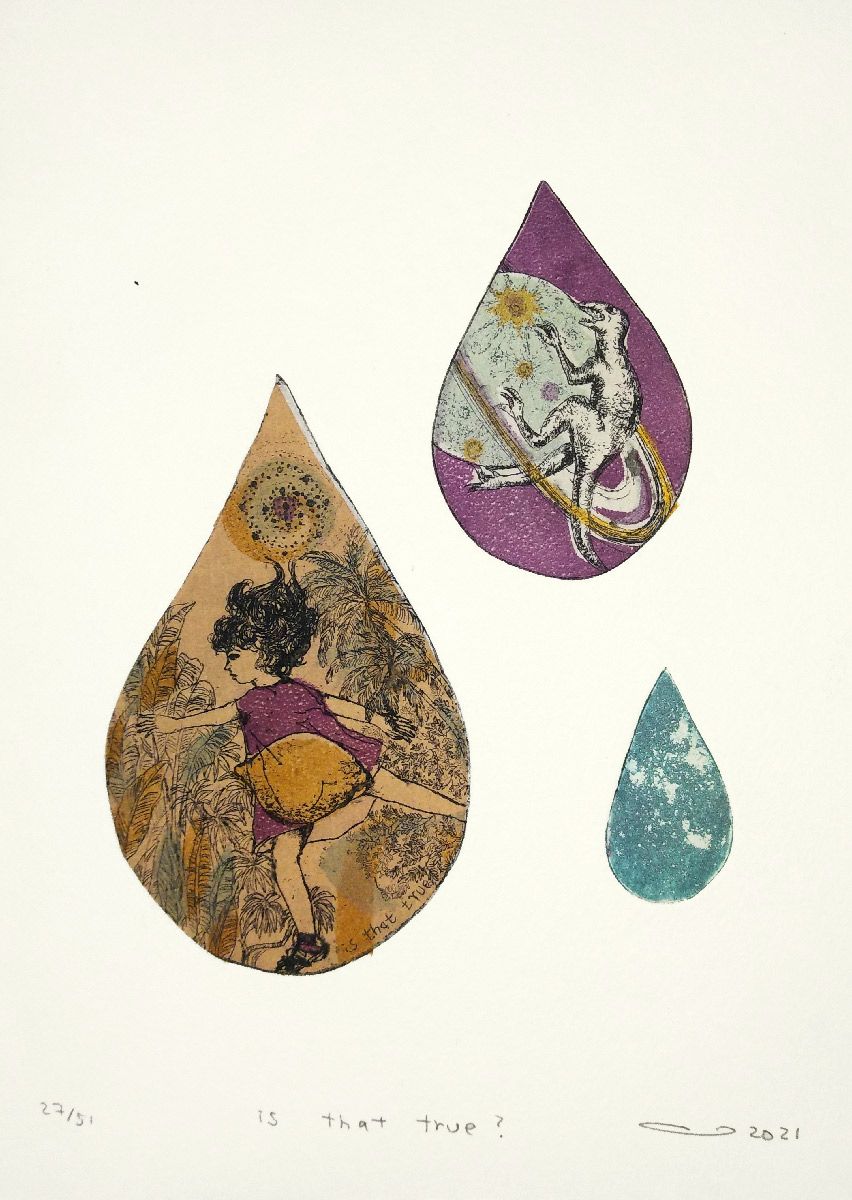 Editions d'art de ATSUKO ISHII a pour titre Is that True ? style figuratif dim : ATSUKO ISHIIprix:60