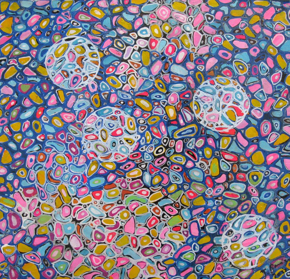 Tableau de JAVIER RAMIREZ a pour titre MICROCOSME 11 style abstrait dim : JAVIER RAMIREZprix: