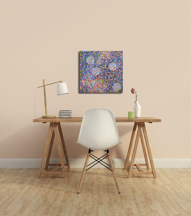 Tableau de JAVIER RAMIREZ a pour titre MICROCOSME 11 style abstrait dim : JAVIER RAMIREZprix: