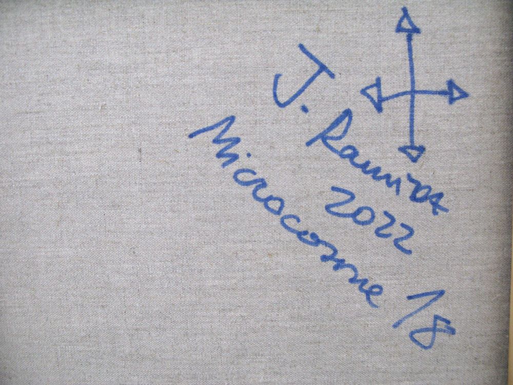 Tableau de JAVIER RAMIREZ a pour titre MICROCOSMES 18 style abstrait dim : JAVIER RAMIREZprix: