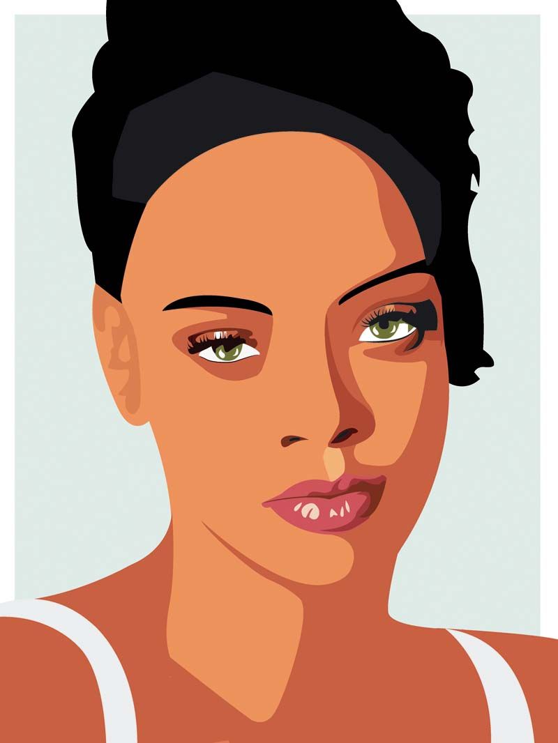 Editions d'art de JMC a pour titre RIHANNA style figuratif, graphique dim : JMCprix:50