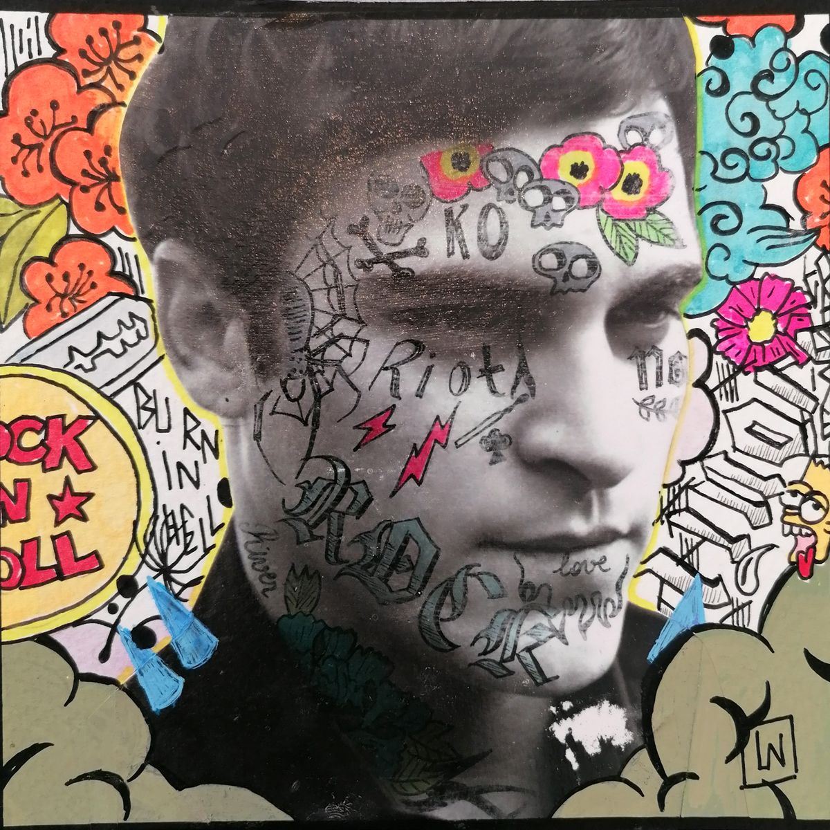 Dessin de LN LE PAPE a pour titre JOAQUIN style street pop art dim : LN LE PAPEprix:50