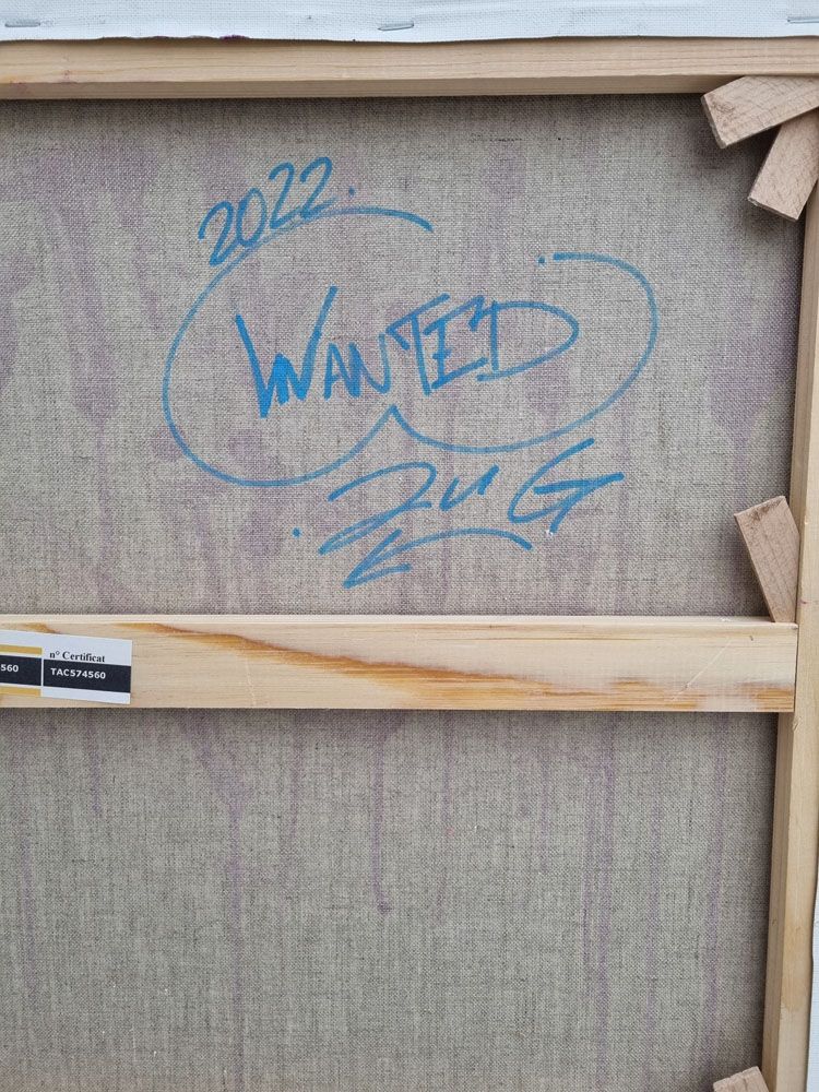 Tableau de JUG a pour titre WANTED style street pop art dim : JUGprix: