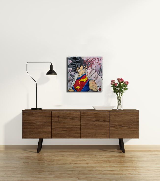 Tableau de JUG a pour titre DBZ MAN style street art dim : JUGprix:300