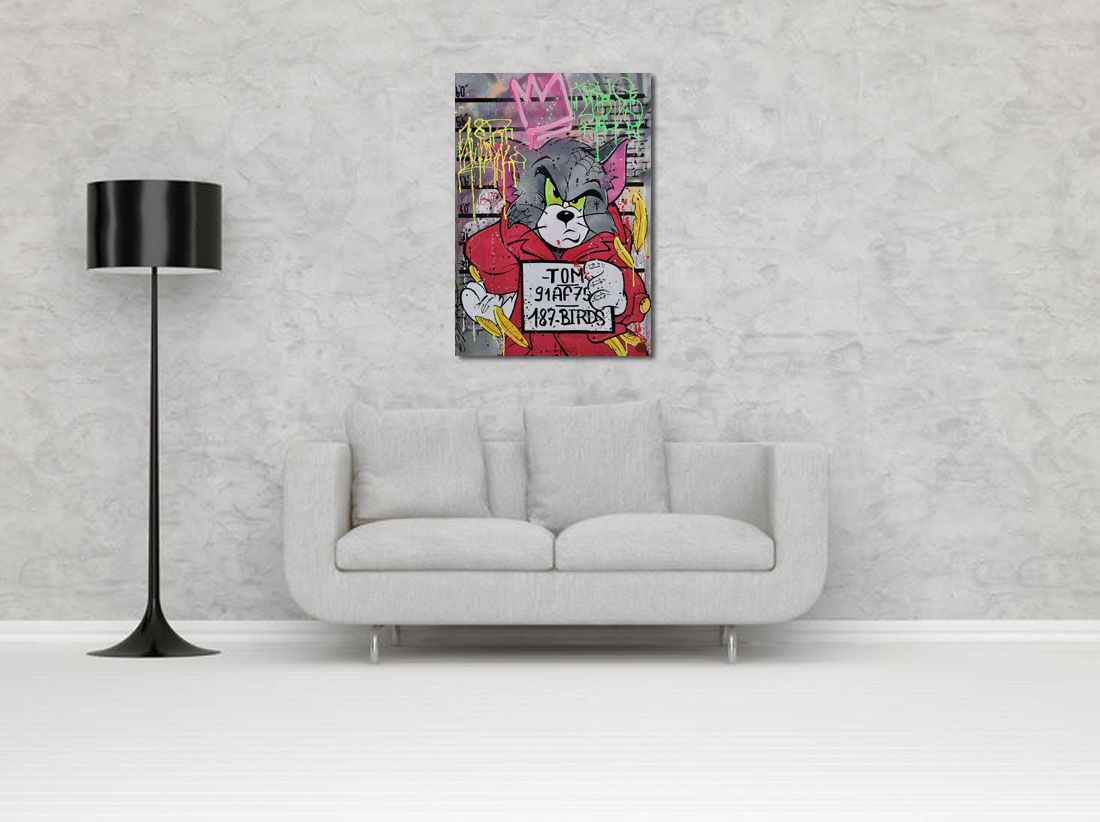 Tableau de JUG a pour titre TOM CAT'S style street pop art dim : JUGprix:700