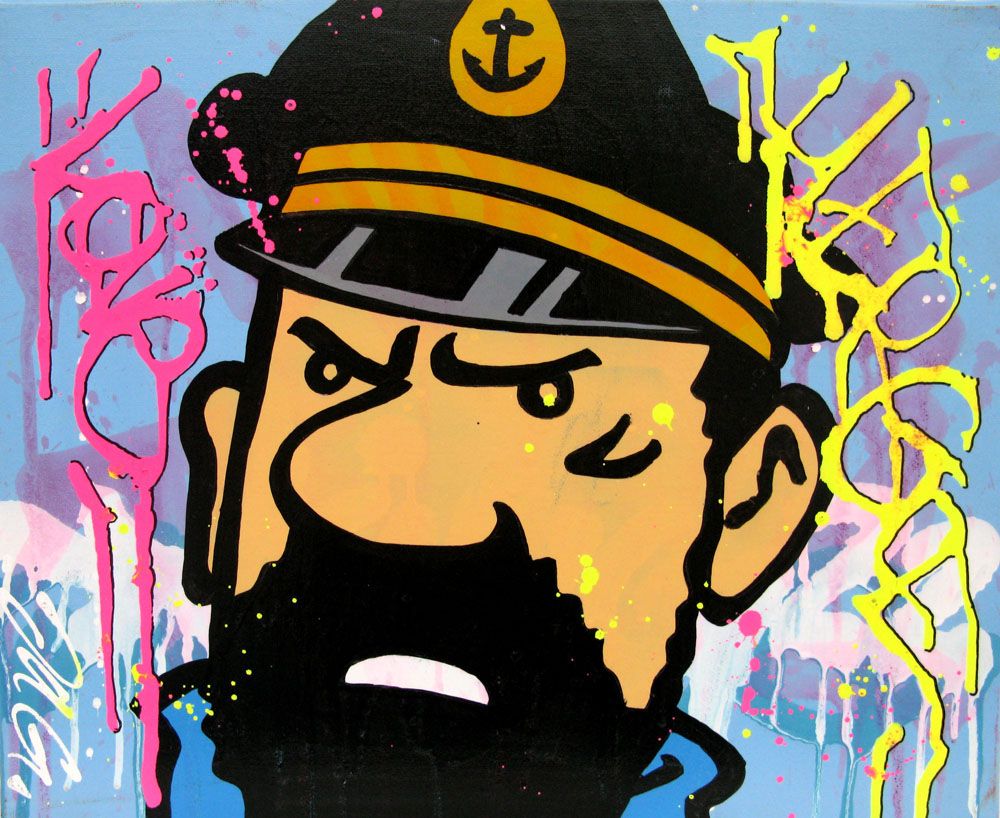 Tableau de JUG a pour titre HADDOCK style street pop art dim : JUGprix:220
