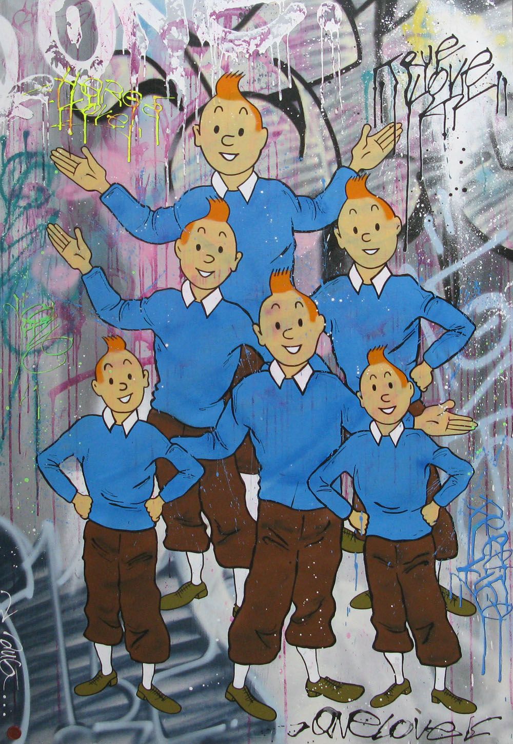 Tableau de JUG a pour titre TINPSYTRIK style street pop art dim : JUGprix:2200