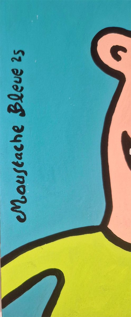 Dessin de MOUSTACHE BLEUE a pour titre J'aime la vie ! style figuratif dim : MOUSTACHE BLEUEprix:45
