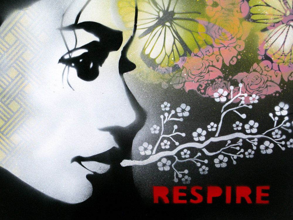 Tableau de KARO TRASS a pour titre Joséphine respire style street pop art, street art dim : KARO TRASSprix:170
