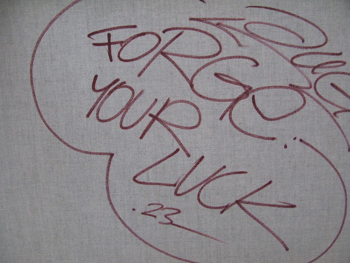 Tableau de JUG a pour titre Forge your luck style street pop art, street art dim : JUGprix:900