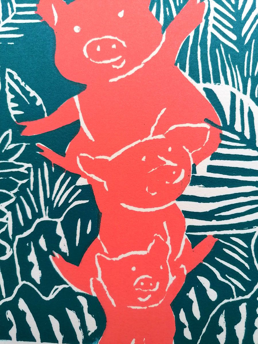 Editions d'art de JULIA CHAUSSON a pour titre LE TRIO style figuratif dim : JULIA CHAUSSONprix:80
