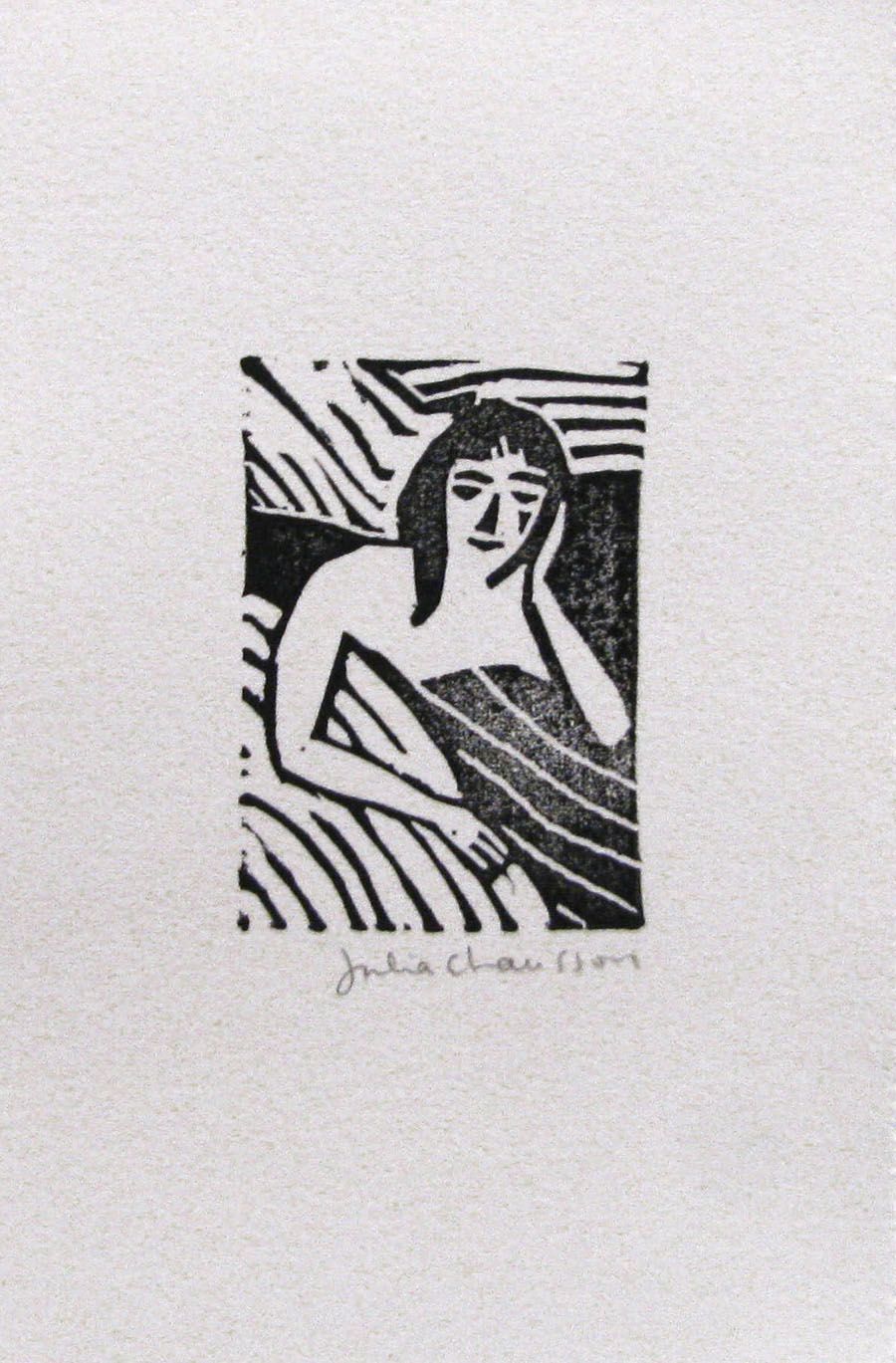Editions d'art de JULIA CHAUSSON a pour titre MELANCOLIE style figuratif dim : JULIA CHAUSSONprix:22