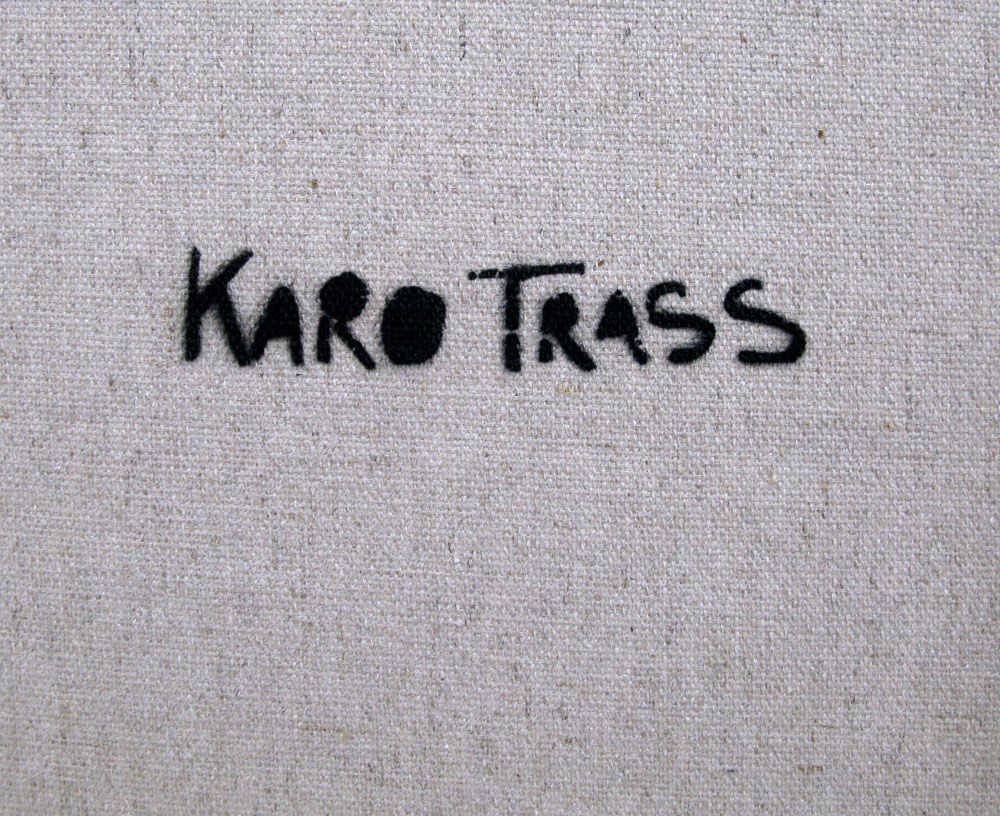 Tableau de KARO TRASS a pour titre PORTRAIT DE PIRATE style street pop art, street art dim : KARO TRASSprix:350