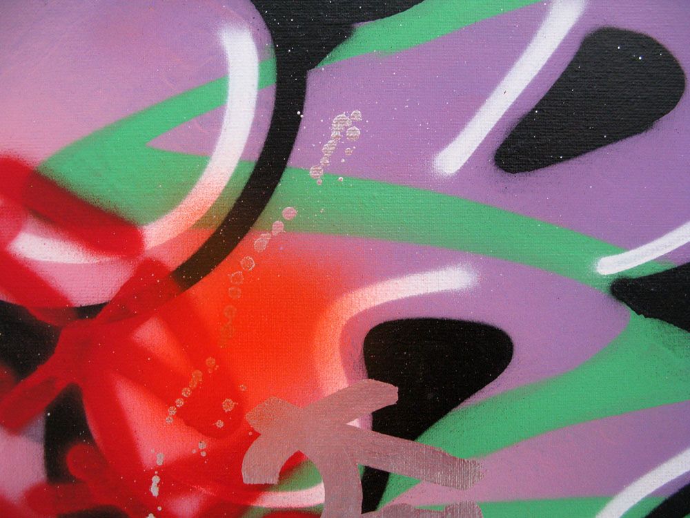 Tableau de KENY a pour titre ERASE style graffiti, street art dim : KENYprix:250