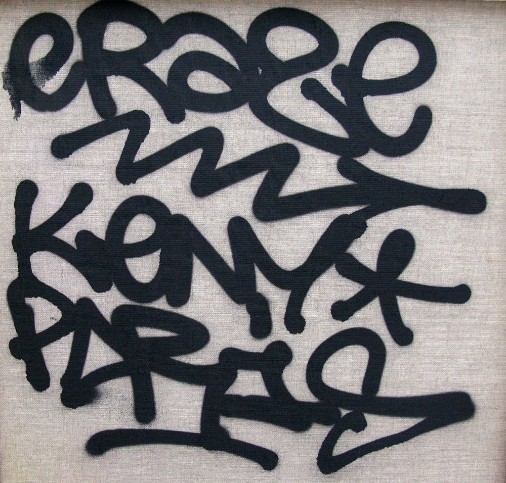 Tableau de KENY a pour titre ERASE style graffiti, street art dim : KENYprix:250
