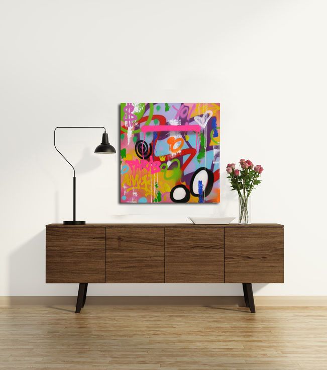 Tableau de KENY a pour titre COLORAMAX 8 style graffiti, street art dim : KENYprix:450