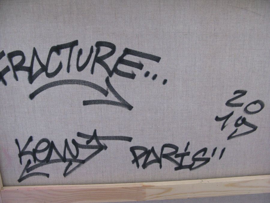 Tableau de KENY a pour titre FRACTURE style graffiti, street art dim : KENYprix:550