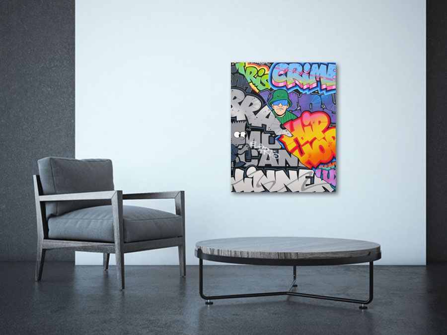 Tableau de KENY a pour titre EL BARTO style graffiti, street art dim : KENYprix:550