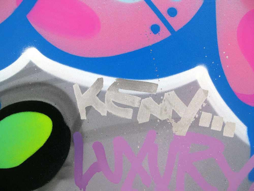 Tableau de KENY a pour titre TAG style graffiti, street art dim : KENYprix:800