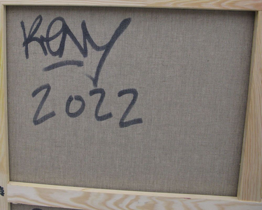 Tableau de KENY a pour titre GIRLZ style graffiti, street pop art dim : KENYprix:700