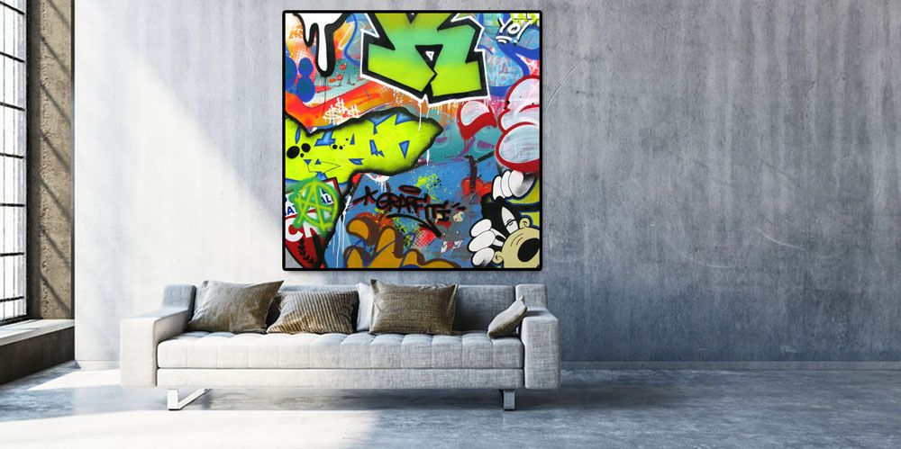 Tableau de KENY a pour titre MONEY MONEY style graffiti, street art dim : KENYprix:1700