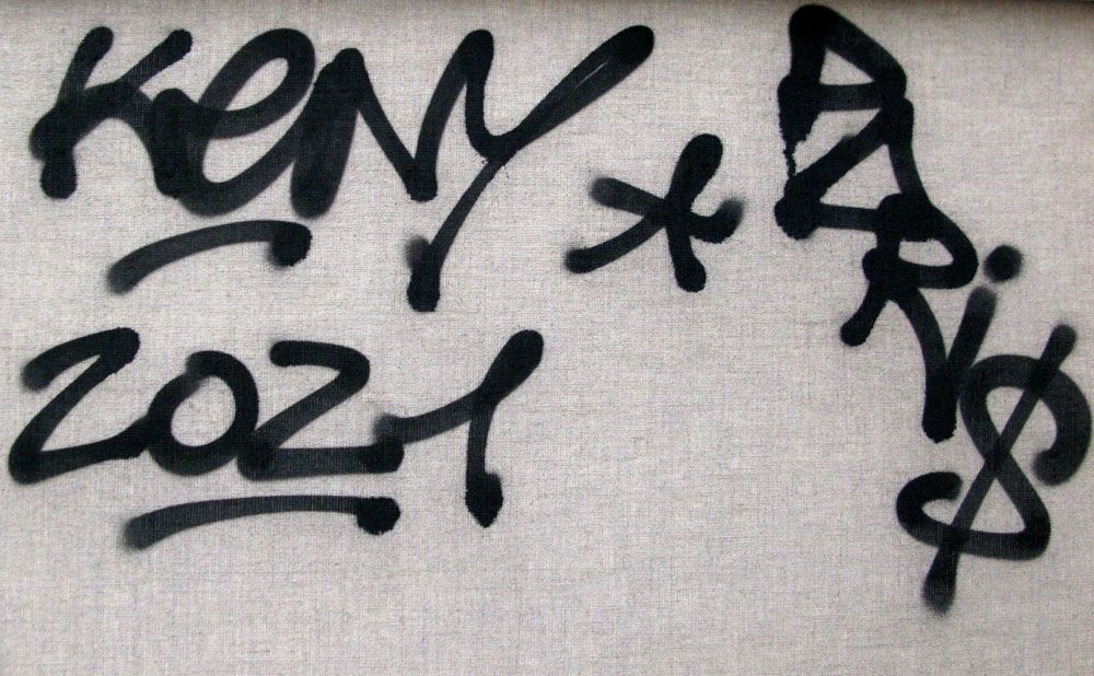 Tableau de KENY a pour titre MONEY MONEY style graffiti, street art dim : KENYprix:1700