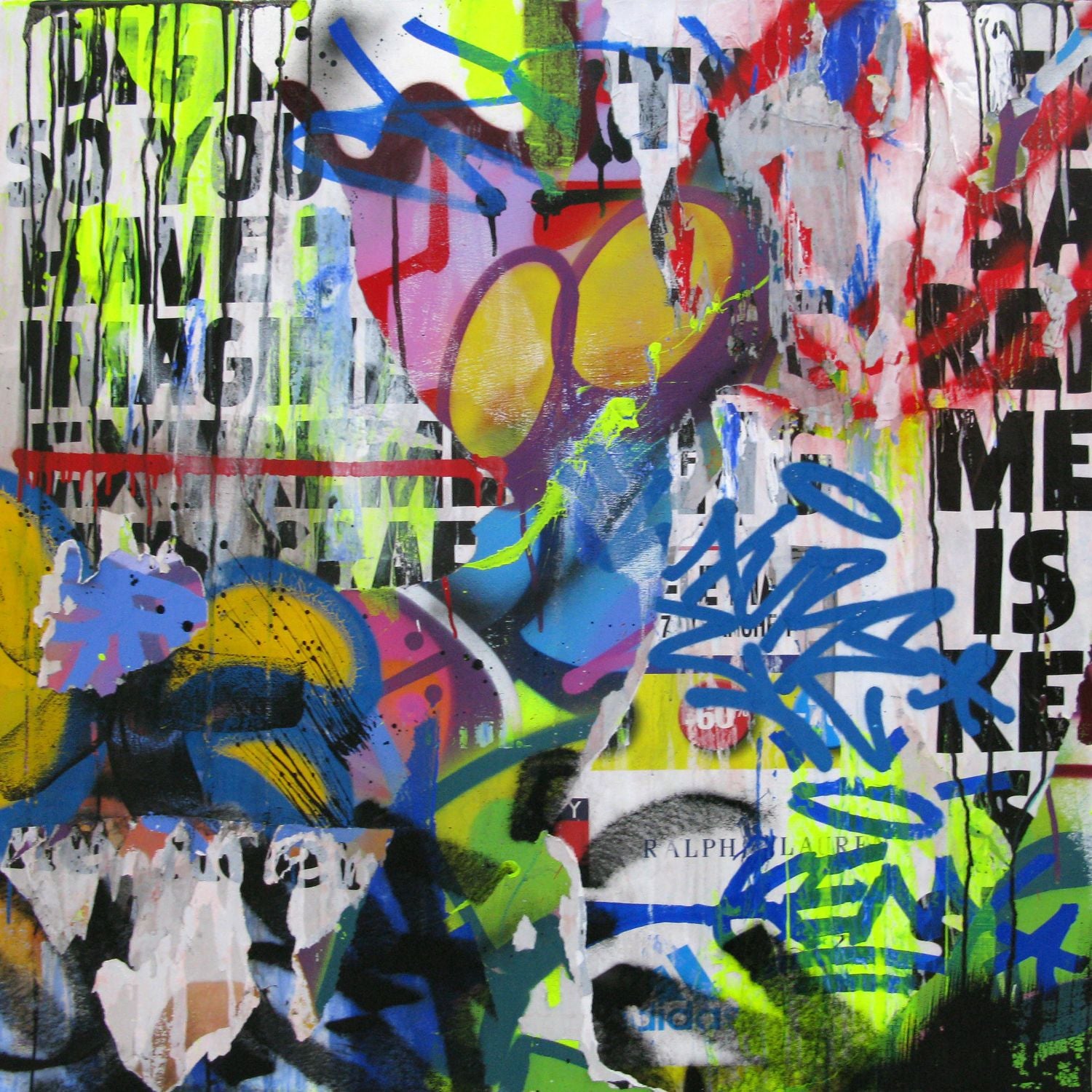 Tableau de KENY a pour titre Spray Lovers style graffiti, street art dim : KENYprix:800