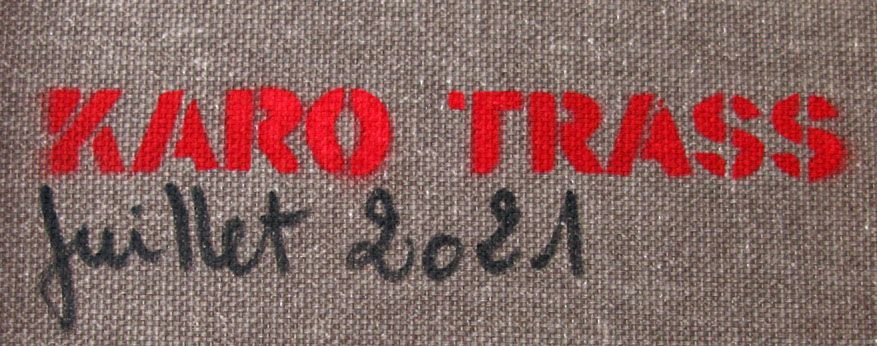 Tableau de KARO TRASS a pour titre Eugénie style street pop art, street art dim : KARO TRASSprix:100