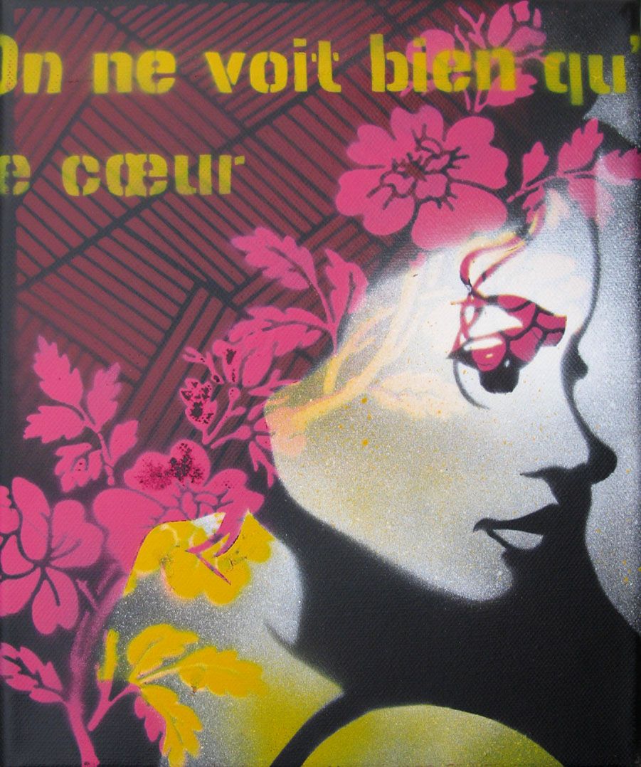 Tableau de KARO TRASS a pour titre Joséphine style street pop art, street art dim : KARO TRASSprix:100