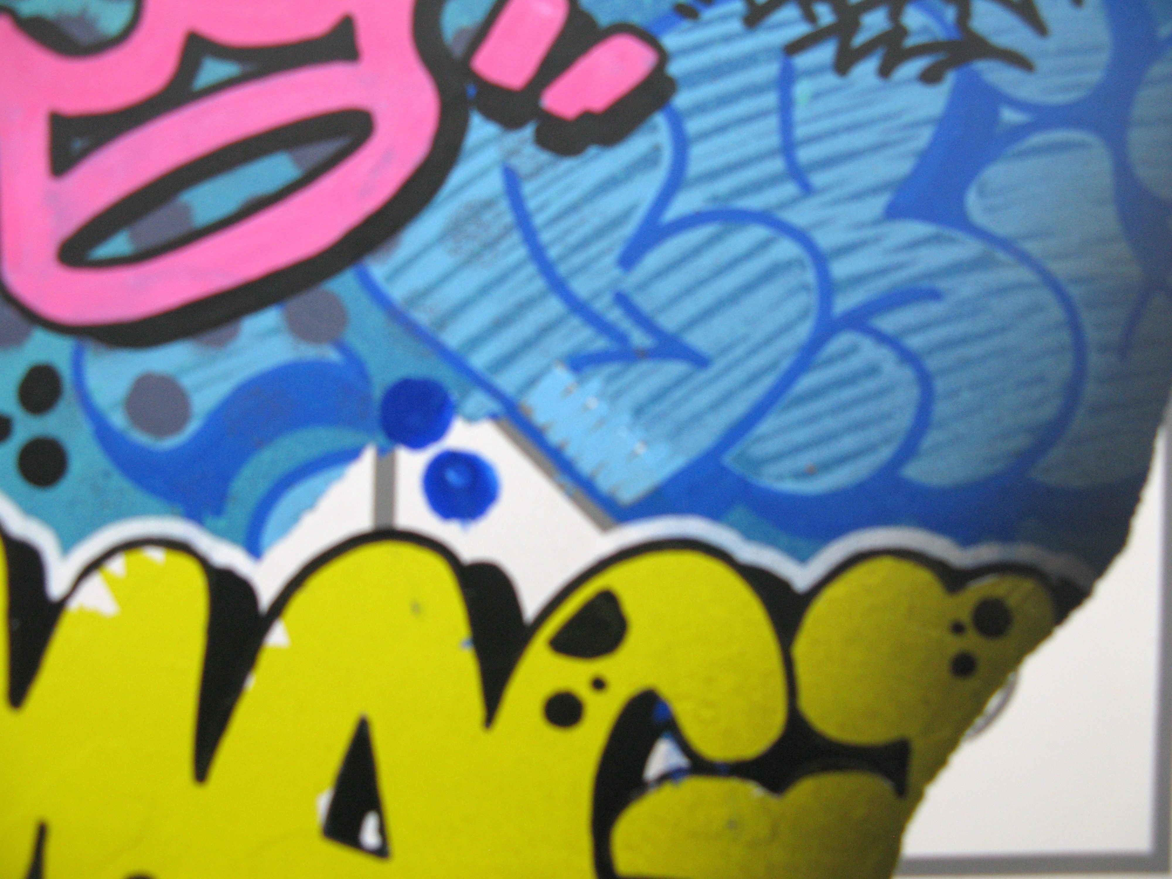 Tableau de KENY a pour titre Camera 2 style graffiti, street art dim : KENYprix:400